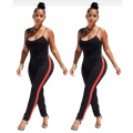 Summer 2021 New Women Clothing Color Matching Halter Jumpsuit